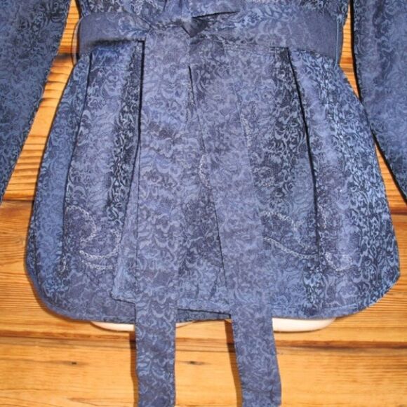 NWOT Blue Brocade Jacket - Picture 4 of 8